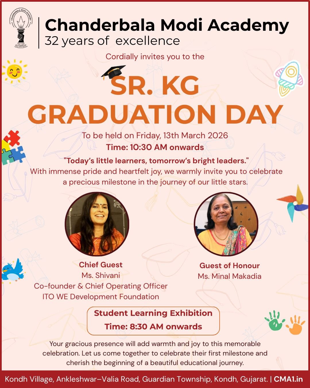 Sr. KG Graduation Ceremony Banner